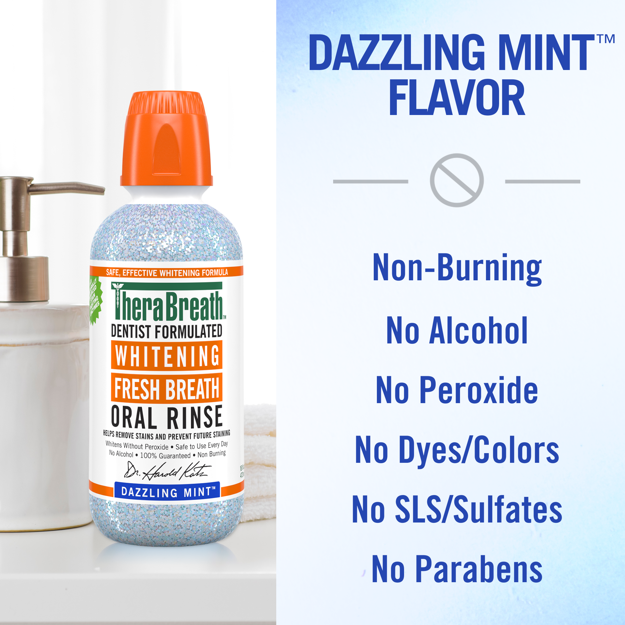 Whitening Fresh Breath Oral Rinse - Dazzling Mint - Image 2