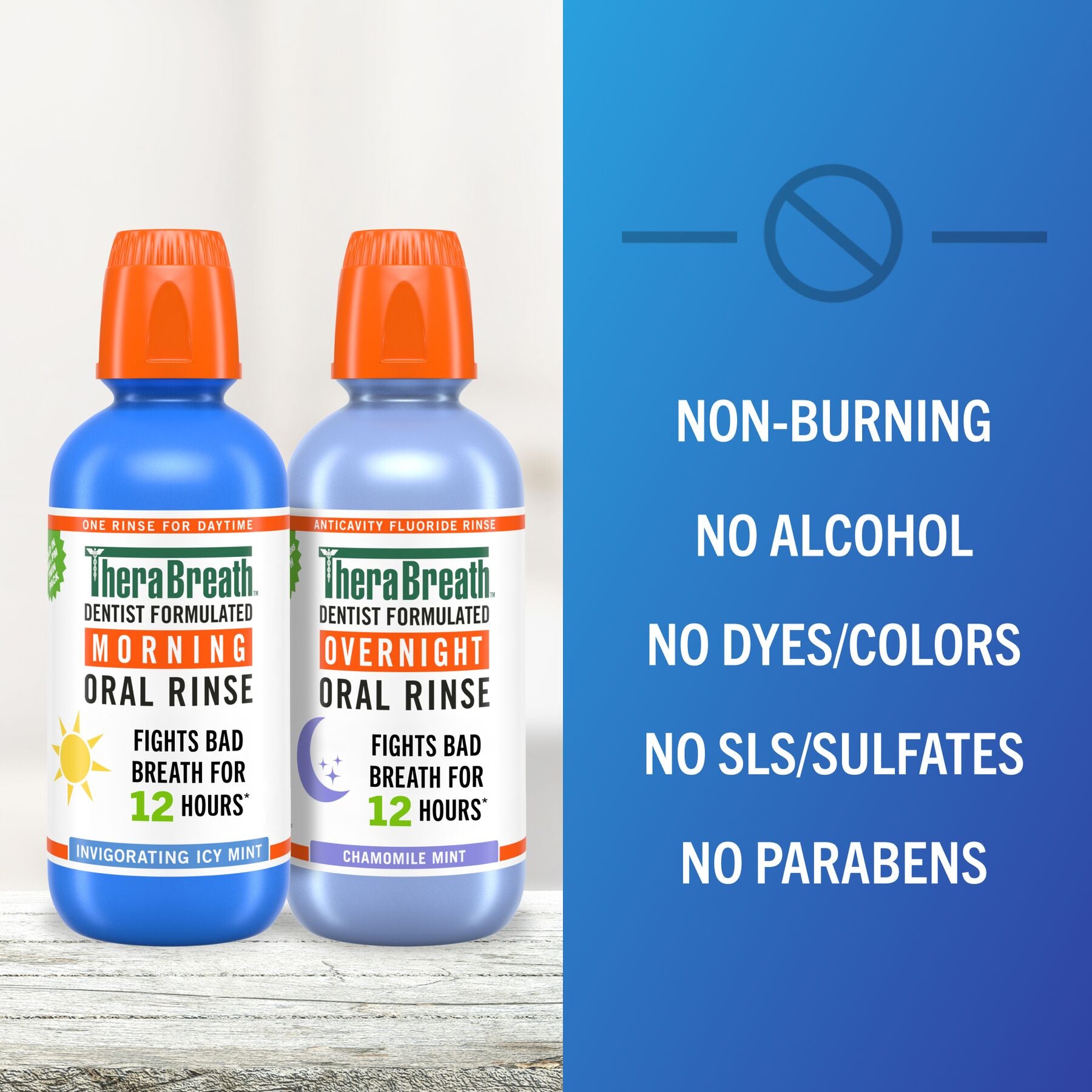 TheraBreath AM + PM Mouthwash Bundle. Morning & Overnight Rinses. 16 fl oz. 2-Pack - Image 6