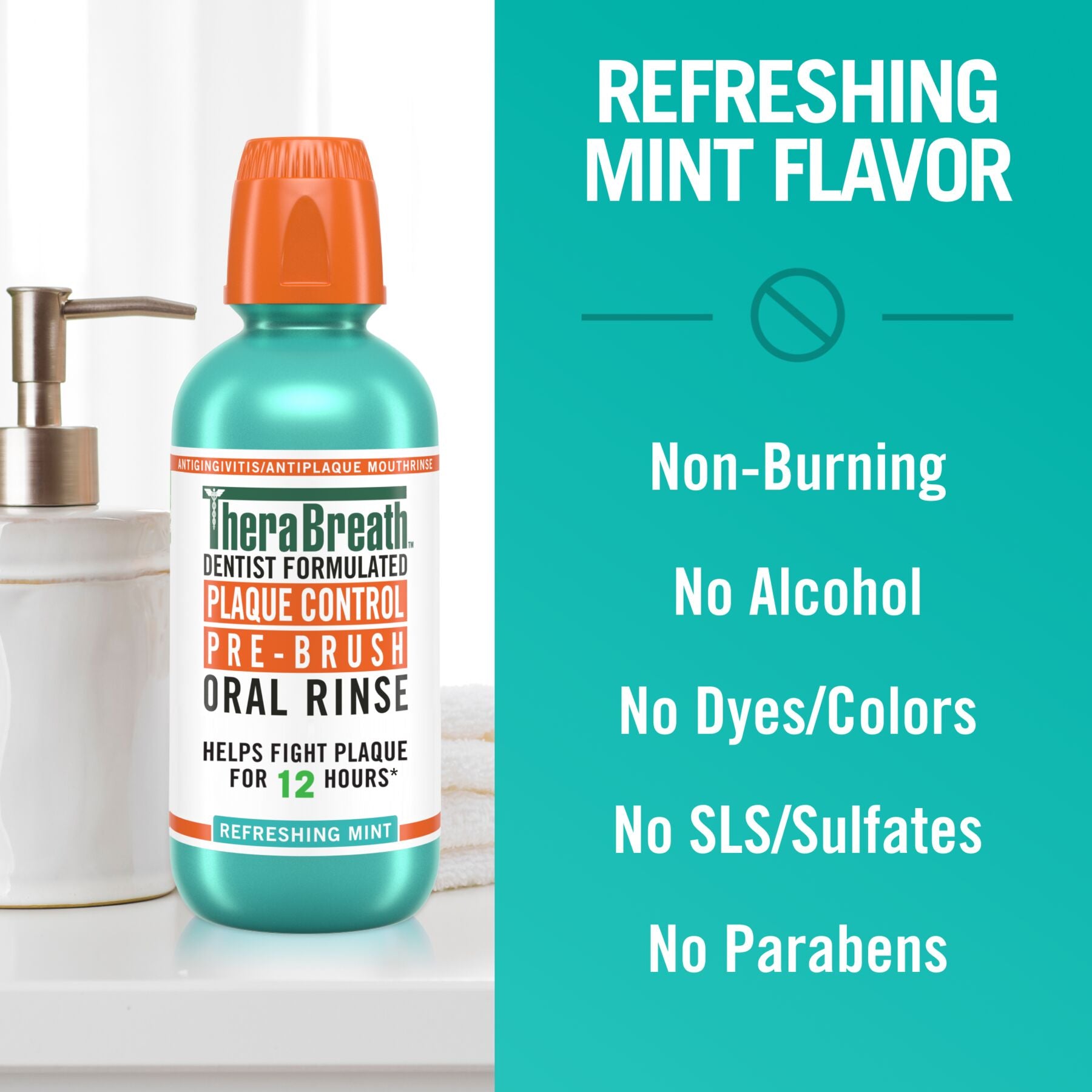 Plaque Control Pre-Brush Oral Rinse - Refreshing Mint Flavor - Image 3