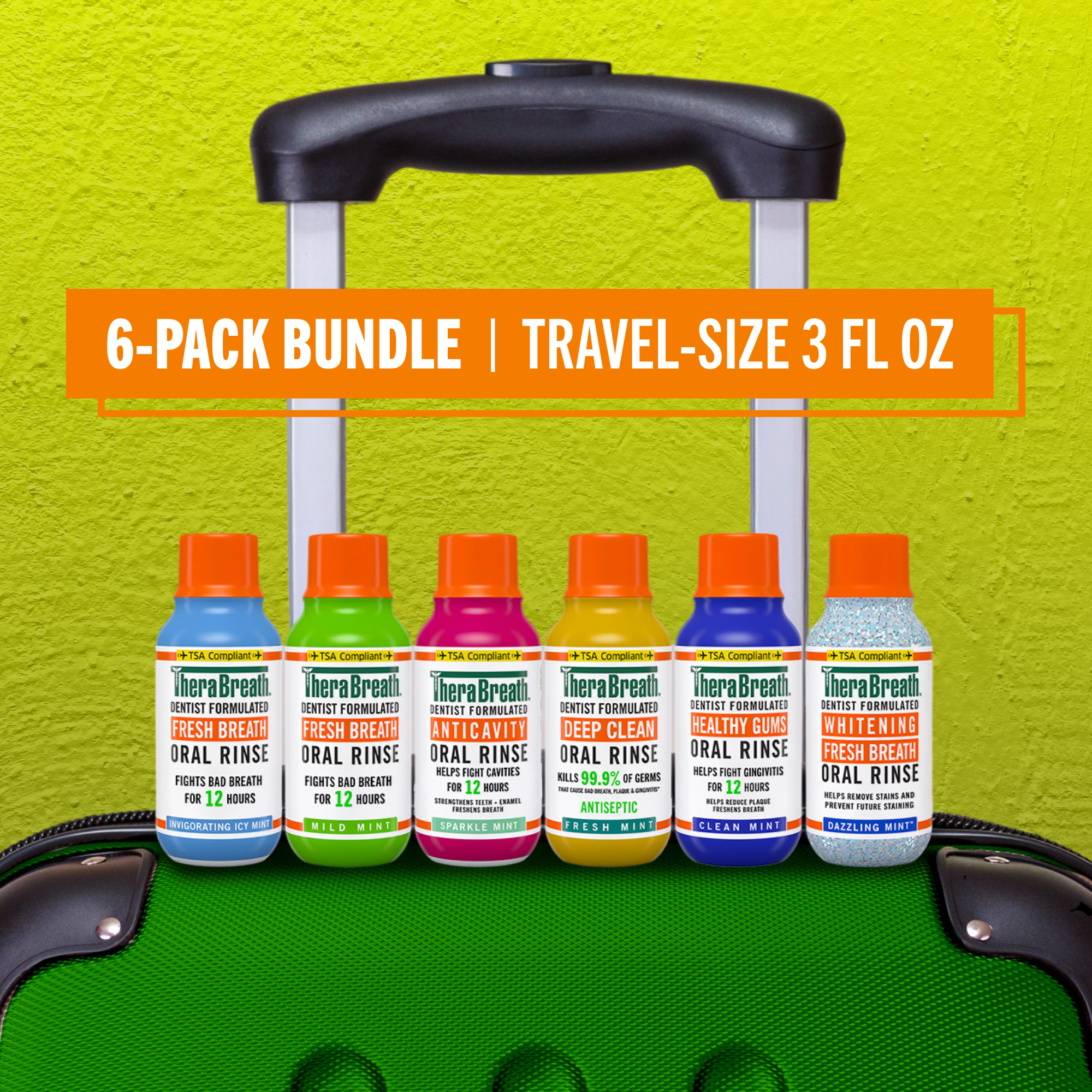 Travel-Size Mouthwash - TheraBreath Variety 6-Pack Bundle - Image 3